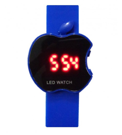Apple Shape Dial Digital LED Watch, Kid Watch, Battery Operated, Blue Color
